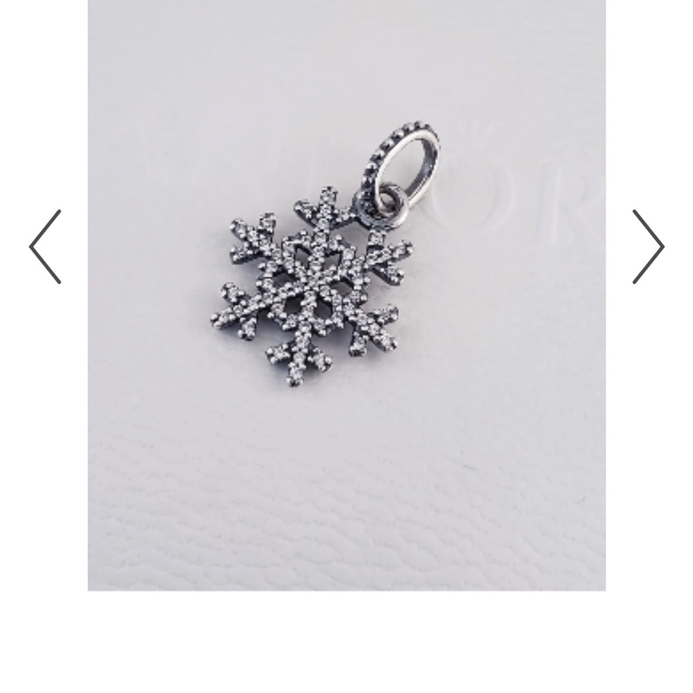 Pandora snowflake charm with chain necklace